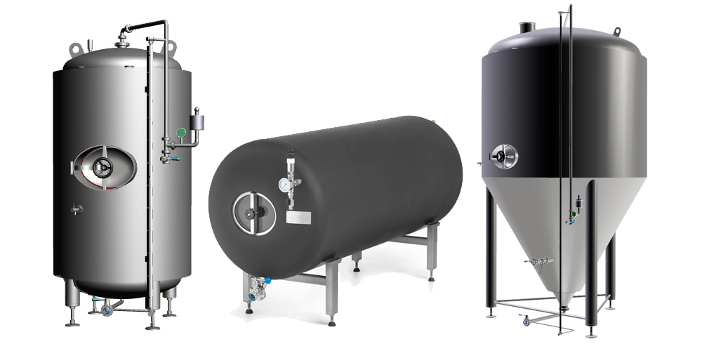 Beer production tanks