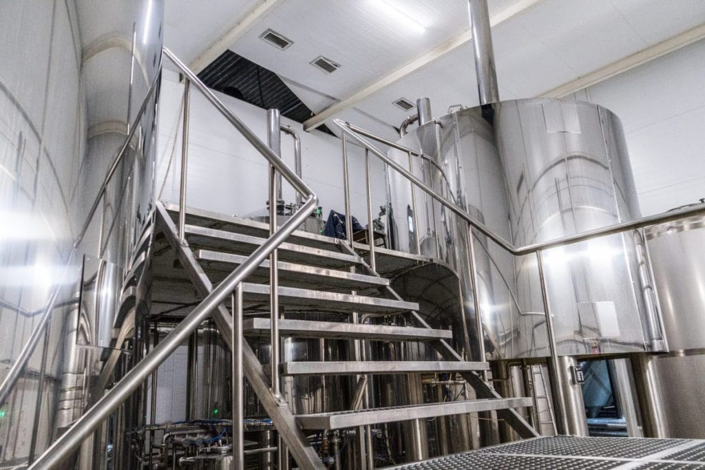 Breworx Oppidum industrial brewery - stairs and platform