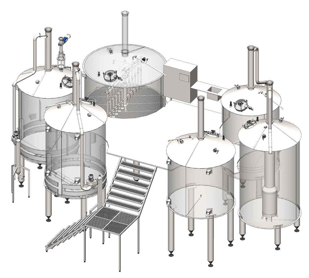 Breworx Oppidum industrial brewery system - 6000 liters version