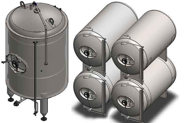Cisterny na konečnú úpravu piva / svetlé tanky na pivo / skladovacie nádrže na pivo