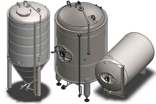 Fermentorji in cisterne, namenjene sekundarni fermentaciji piva